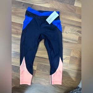 Athleta Women's Leggings in Black, Blue, and Coral swim capris